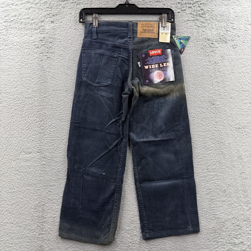 VINTAGE Levis 565 24x22 Boys Brown Denim Wide Leg Husky Corduroy Skater Y2K